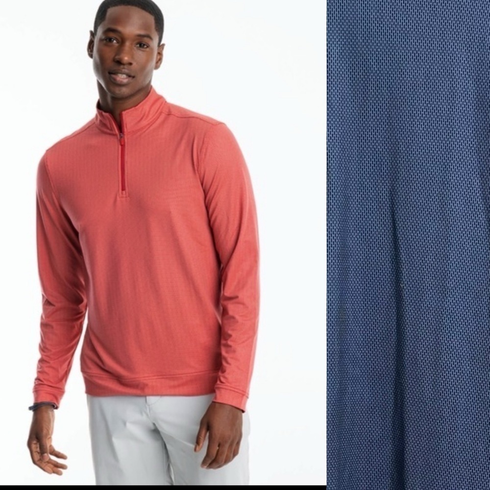 New Southern Tide Sz MD 9239 - Men's Cruiser Edgecrest Quarter-Zip NAVY